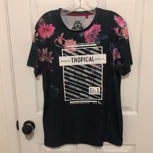 XIOS Tropical Short Sleeve T-Shirt Charcoal Gray